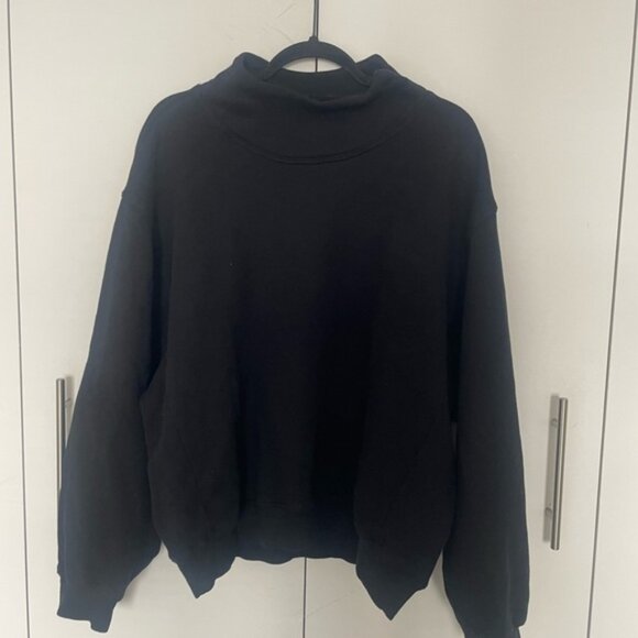 Joah Brown Black Turtleneck Mockneck Sweatshirt - Picture 1 of 5